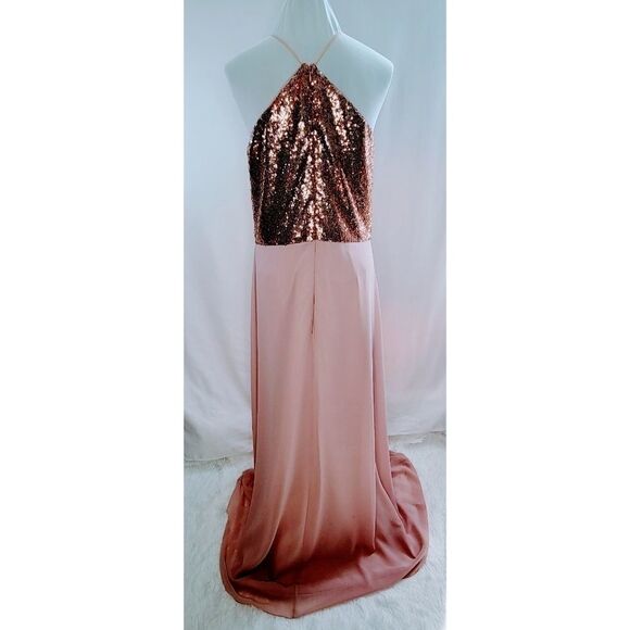 Jasmine B2 Sequin & Chiffon Bridesmaid Long Gown Dress Style B193007 Size n20 - Picture 6 of 10